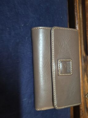 Brown Leather Wallet - Stitched Detail